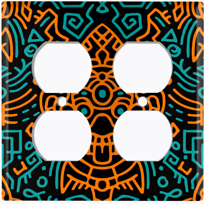 Patterned 2 - Gang Toggle Light Switch Standard Wall Plate