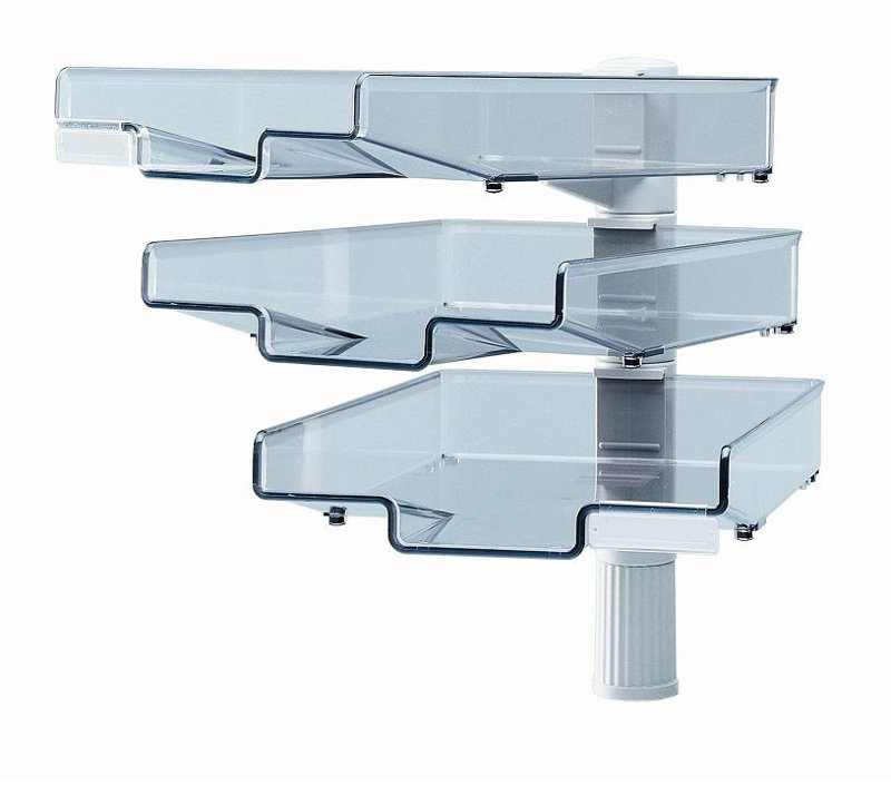 Swivel with 3 trays, Light grey