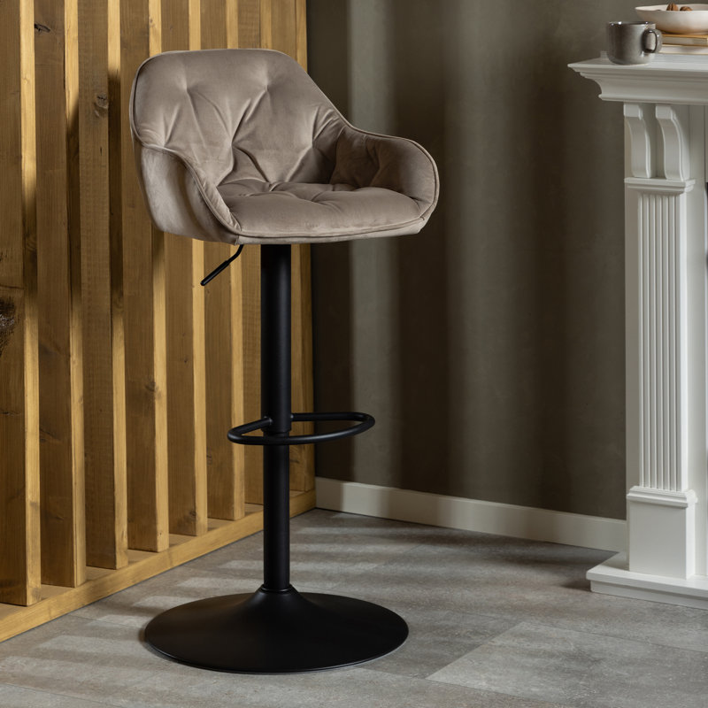 Washingtonville Upholstered Adjustable Height Counter Stool, Beige