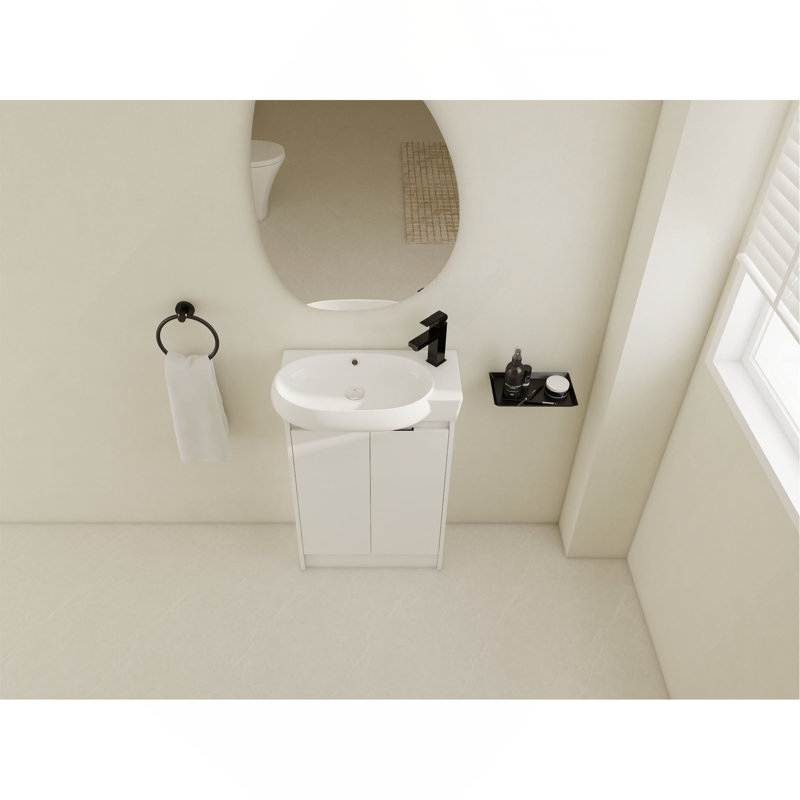 Meuble-lavabo élégant avec des caractéristiques haut de gamme pour une expérience luxueuse, Blanc