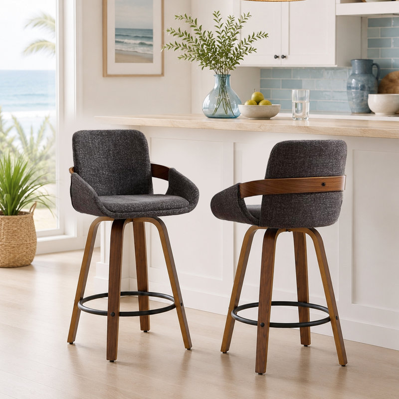 Swivel Bar & Counter Stool, Dark Gray, 2