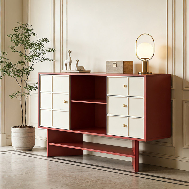 Armoire d'entrée moderne et minimaliste, H 35,4 po x l 51,2 po x P 15,7 po