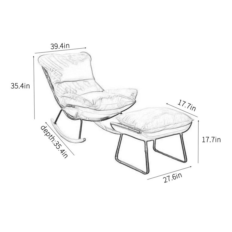 Chaise berçante de luxe pour adulte, Brun