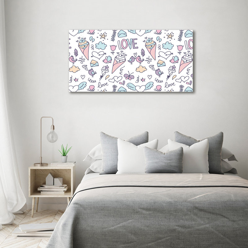 Romantic Pattern - Wrapped Canvas Print