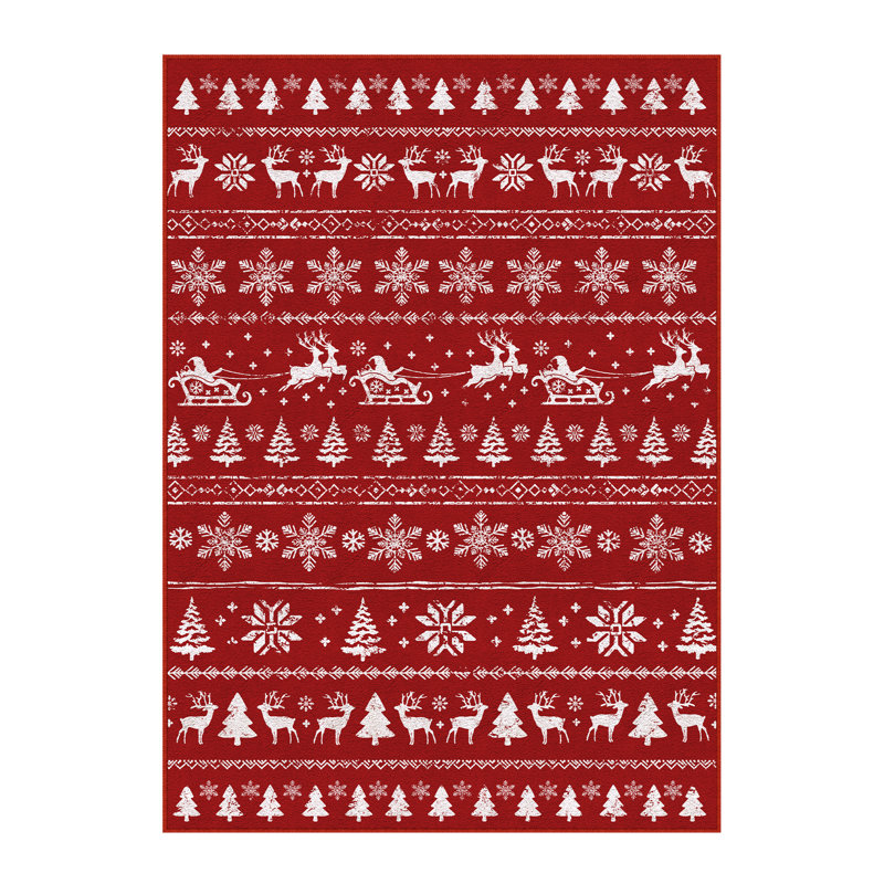 Chamora Machine Washable Indoor/Outdoor Christmas Area Rug, Rectangle 5' x 7'
