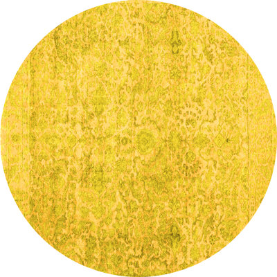 Tapis contemporains jaunes lavables à la machine 604