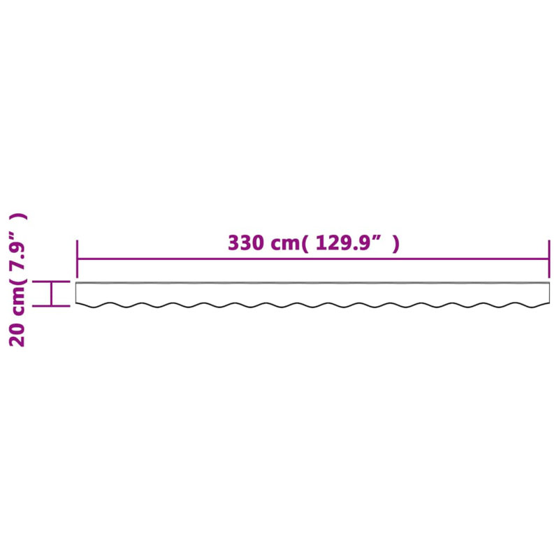 vidaXL 20 cm D Polyester Fabric Replacement, Does Not Applycm H x 330cm W x 20cm D, Multicolour