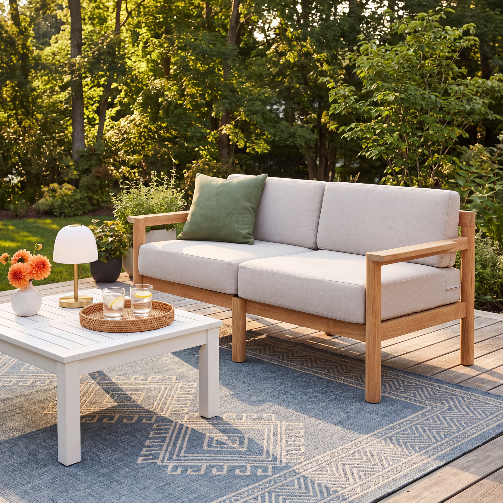 Haven 63" Sunbrella® Patio Loveseat, Sunbrella Ashe