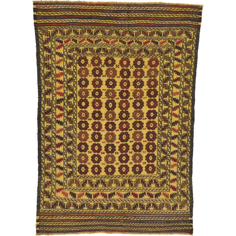 Tapis de la zone en laine vert/brun 4 pi 2 po x 5 pi 9 po one-of-kind main-noué la Warminster