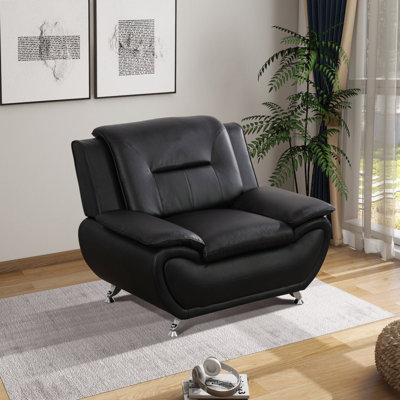  Dipika 46" Faux Leather Accent Chair
