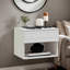 Table de chevet murale flottante en bois avec 1 tiroir de rangement et tablette (ensemble de 2)-1403698627