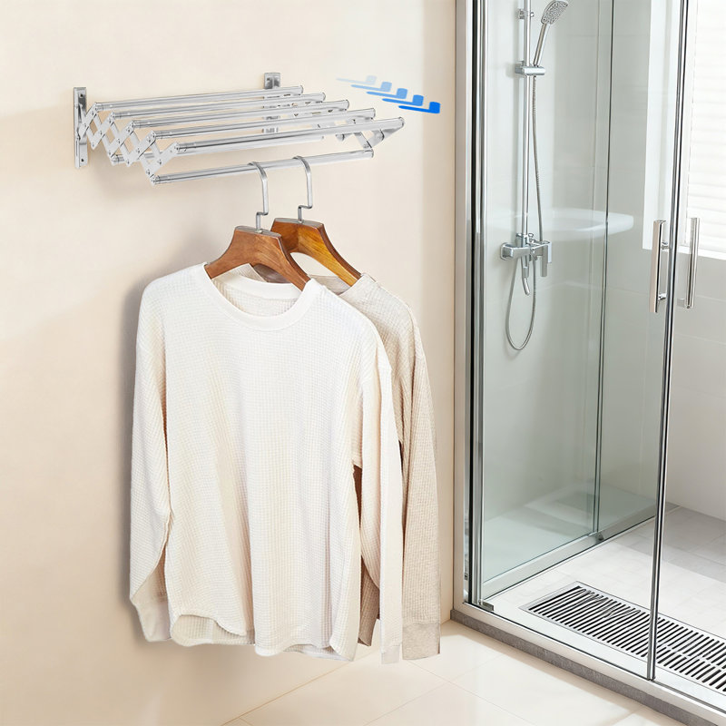 Wall Mounted Stainless Steel Retractable Laundry Drying Rack