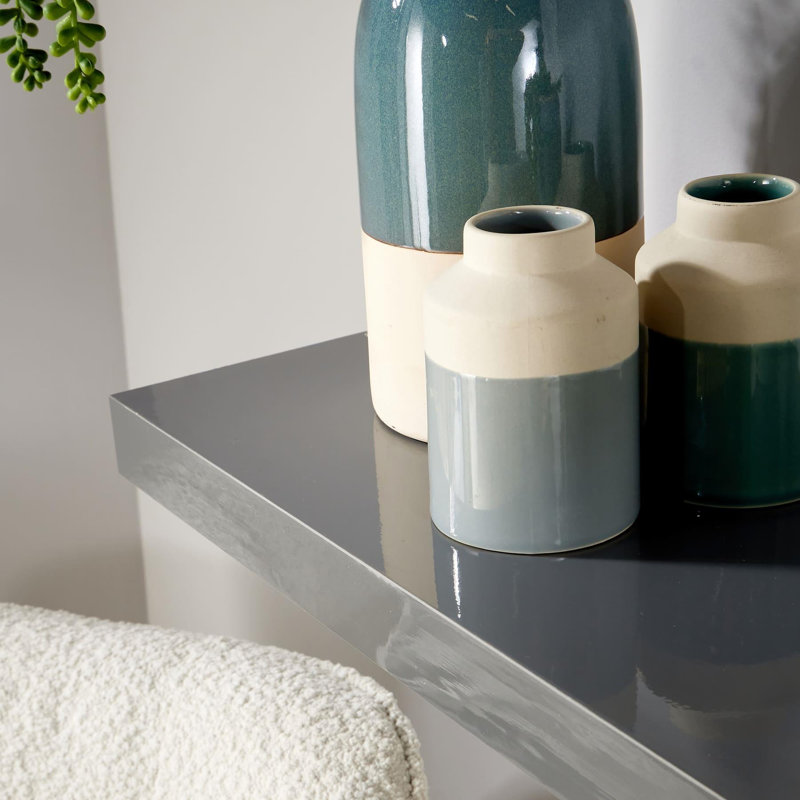 Tayshia 2 Piece Grey Gloss Floating Shelves, 60cm