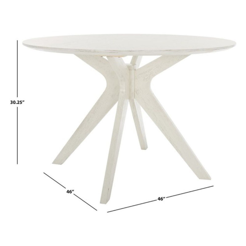 Oak Round Dining Table, White Wash