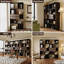 Bibliothèque de 70,7 po de hauteur et vitrine avec 2 tiroirs de rangement et armoire ouverte