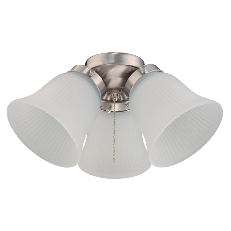 12.75'' 3 - Light Branched Ceiling Fan Light Kit, Brushed Nickel