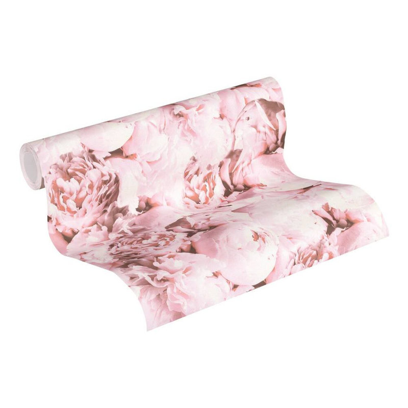 Rouleau de papier peint texturé L 33 pi x l 21 po, Pink Rose/Beige