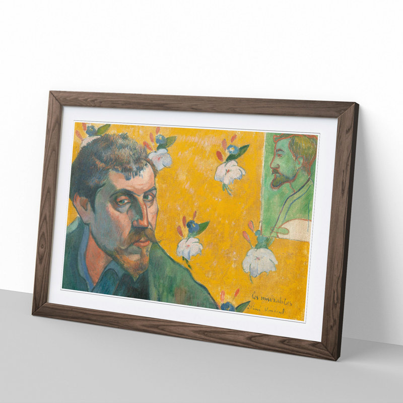 Self-Portrait Vol.4 by Paul Gauguin - Picture Frame Painting, 27cm H x 36cm W x 2cm D, Walnut Framed