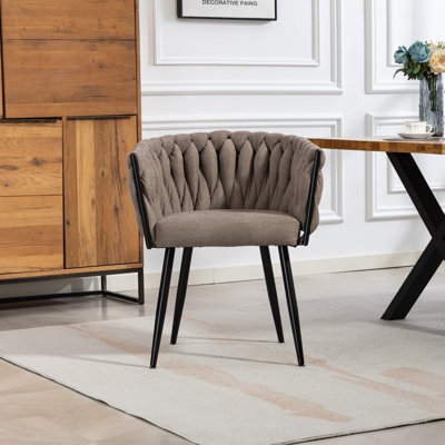 Polyester Upholstered Metal Upholstered Back Accent