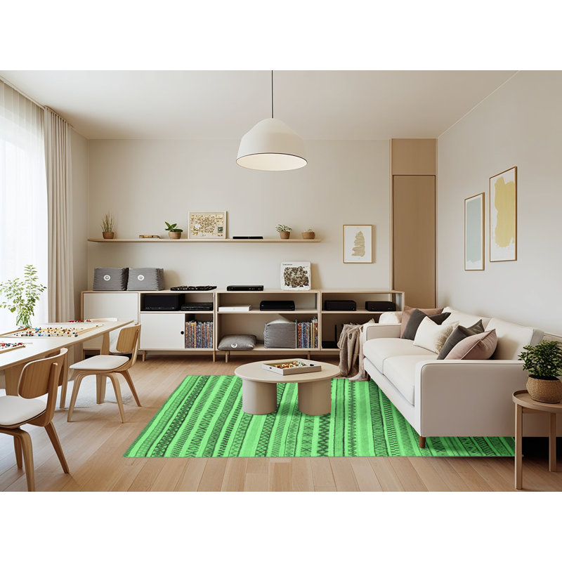 Kavitha Washable Geometric Indoor Rug, Rectangle 7' x 9'