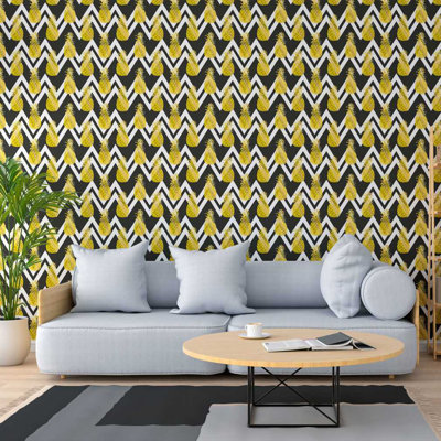 Rouleau de papier peint adhésif à chevrons tropicaux L 8,5 pi x l 24 po Pullum