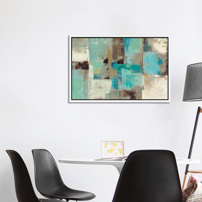 Teal And Aqua Reflections #2 by Silvia Vassileva - Print on Canvas