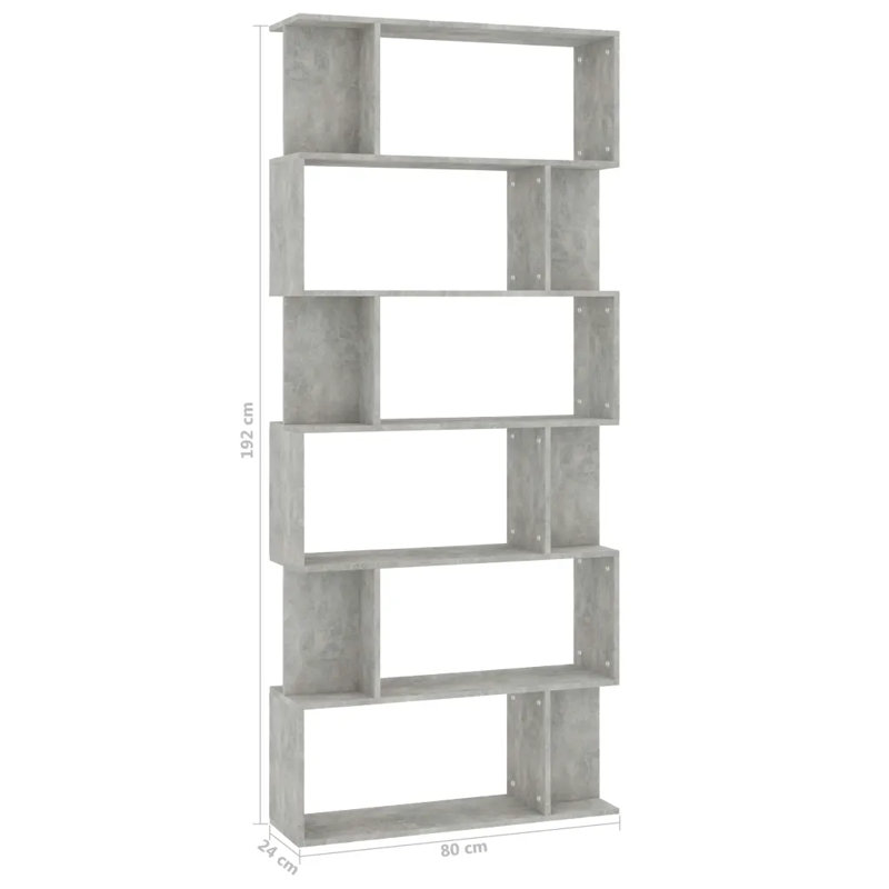 Alec-Andrew 203.2cm W Bookcase, Concrete Gray