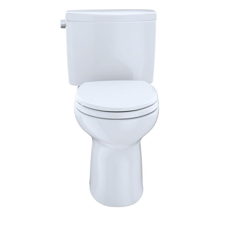Drake® 1.28 GPF (Water Efficient) Round Two-Piece Toilet (Seat Not Included), Cotton White, Left Hand Lever