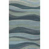 Tapis bleu sarcelle touffeté à la main 5 po x 8 po