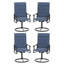 4 chaises de patio pivotantes d'extérieur 4 pièces, chaises de patio à structure en métal rotative à 360 ° avec tissu Teslin épaissi, chaises de terrasse pour l'extérieur avec accoudoirs pour terrasse et cour-92925206