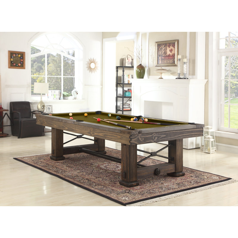 Rio Grande Slate Pool Table with Professional Installation Included, 8' 5", Wine, Weathered Bark