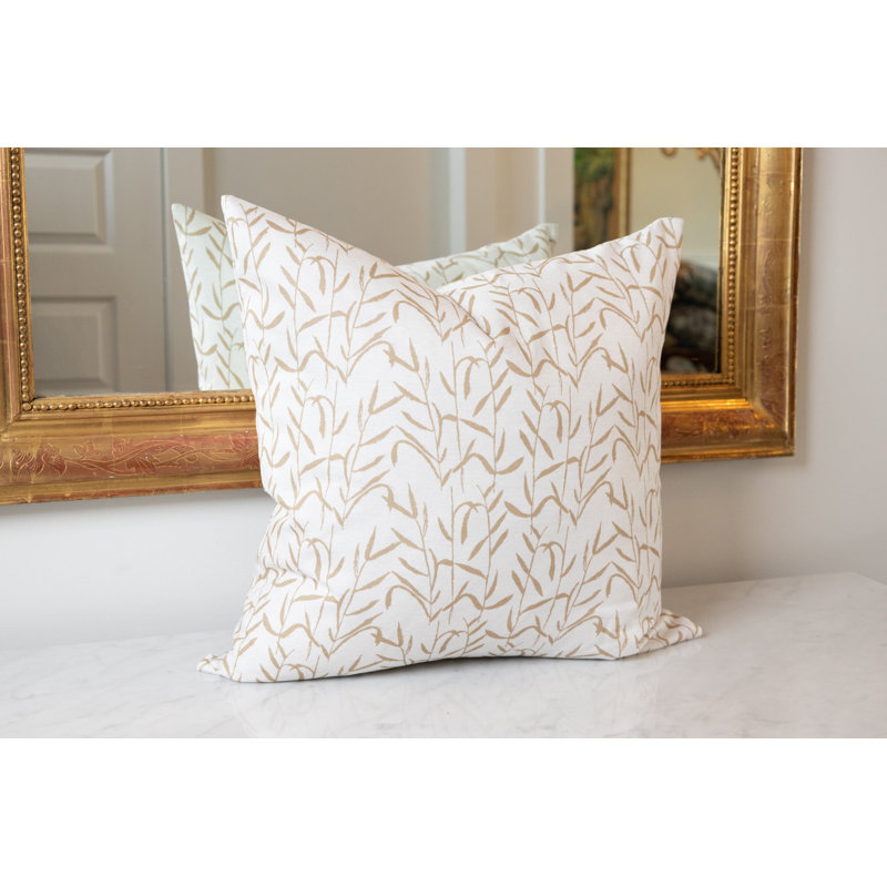 Botanic Square Pillow Cover & Insert, Brass Floral, 22"H x 22"W