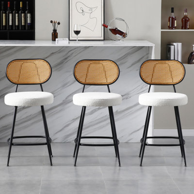 Tabourets de bar 26 po à hauteur de comptoir en rotin 26 po (ensemble de 3)