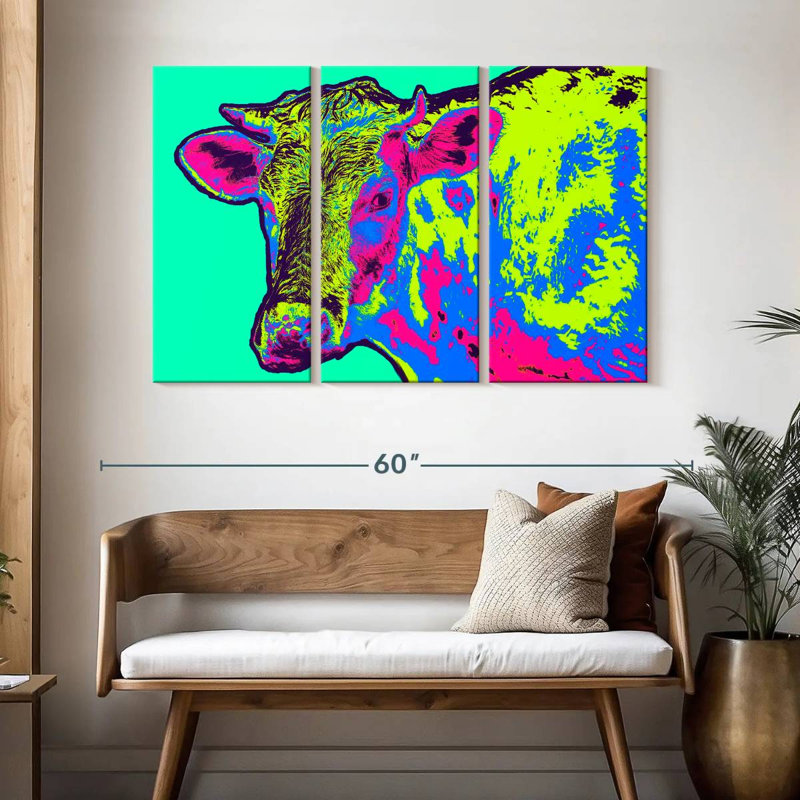 Vache au néon, H 32 po x l 50 po