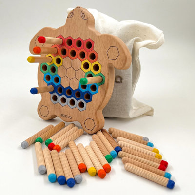 Wooden Turtle Peg Activity Board