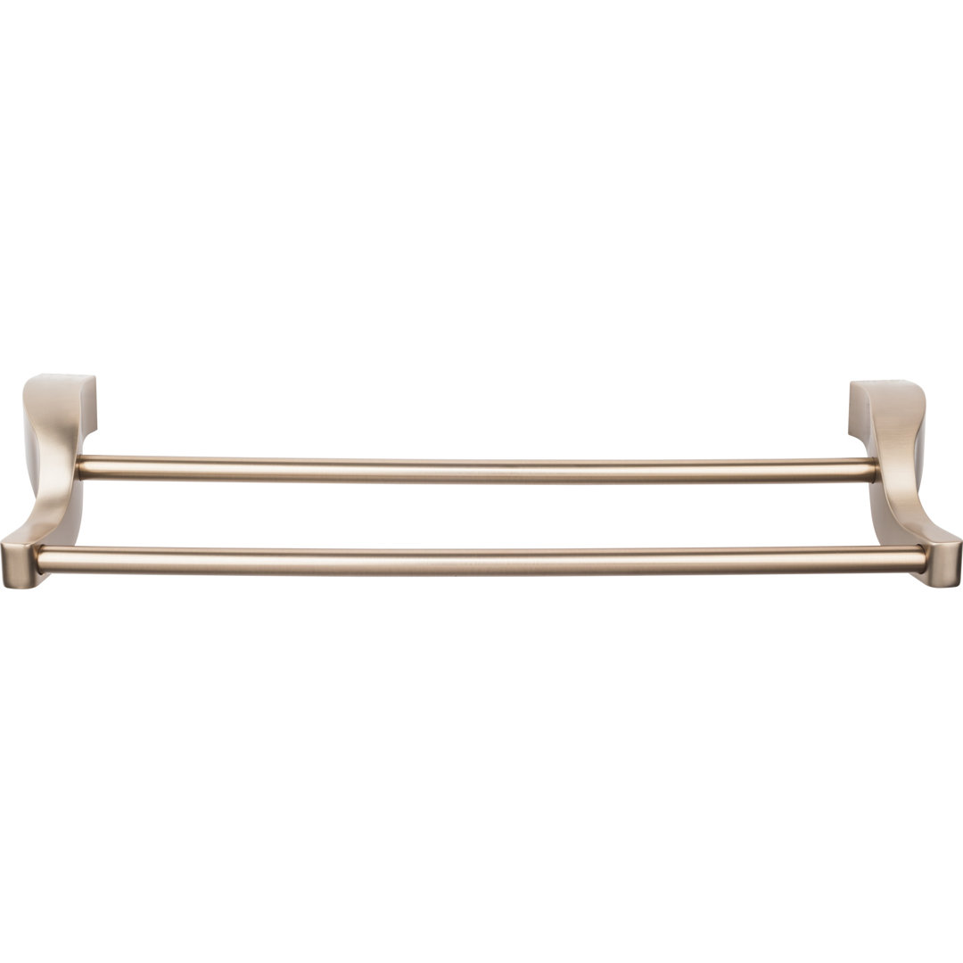 Aqua Double 31 1/4" Wall Mounted  Towel Bar Top Knobs 