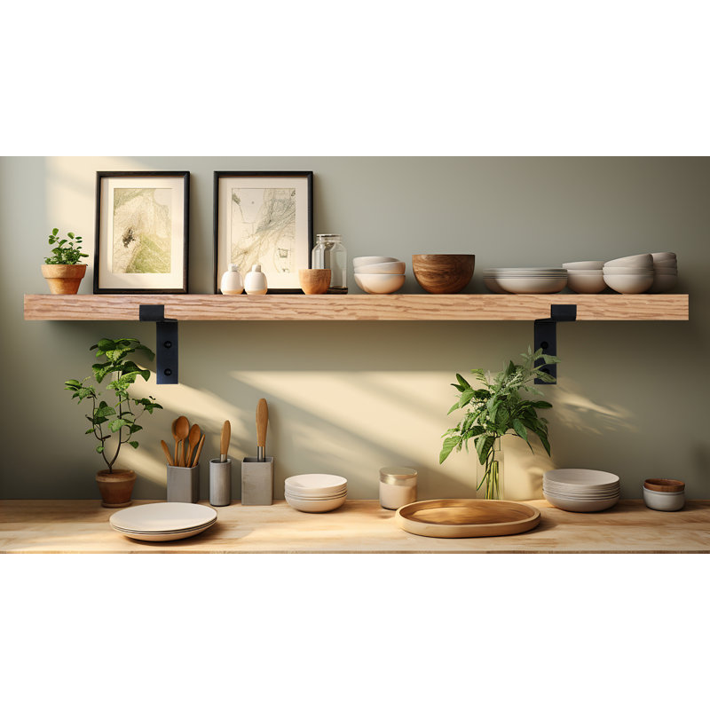 Tablette en bois massif Emerald Lee, Naturel, H 2 po x l 37 po x P 4,5 po