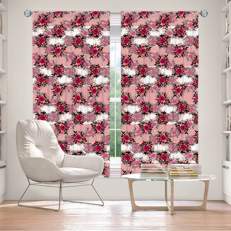 Ensemble de rideaux 2 pièces Jemine, Rose, L 40 po x L 52 po