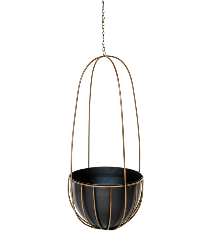 Kensington Hanging Planter, Brass