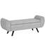 HOMCOM Storage Ottoman with Armrest, Upholstered Linen Storage Bench-1237786698