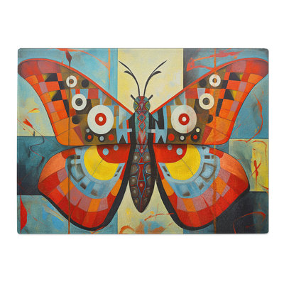 Moth Constructivism No.3  Glass Chopping Board