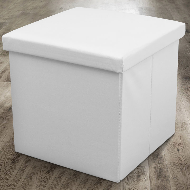 38 FOLDABLE LARGE STORAGE BOX, White, 38cm H x 40cm W x 6cm D