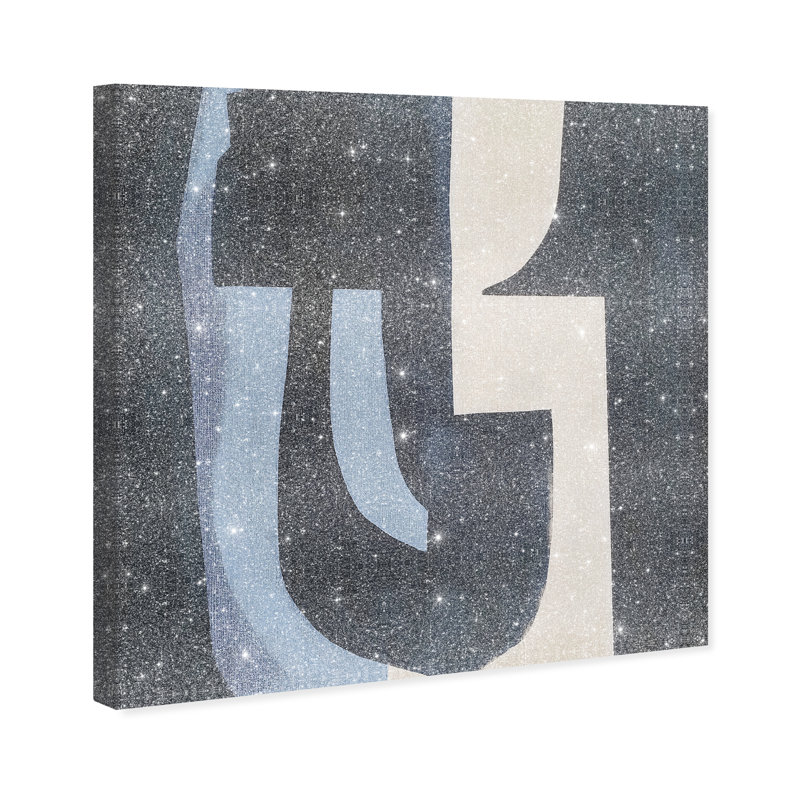 Midnight Contours II Canvas Abstract Print by Oliver Gal, Black Frame, 12 x 12, 12"H x 12"W, Canvas Unframed