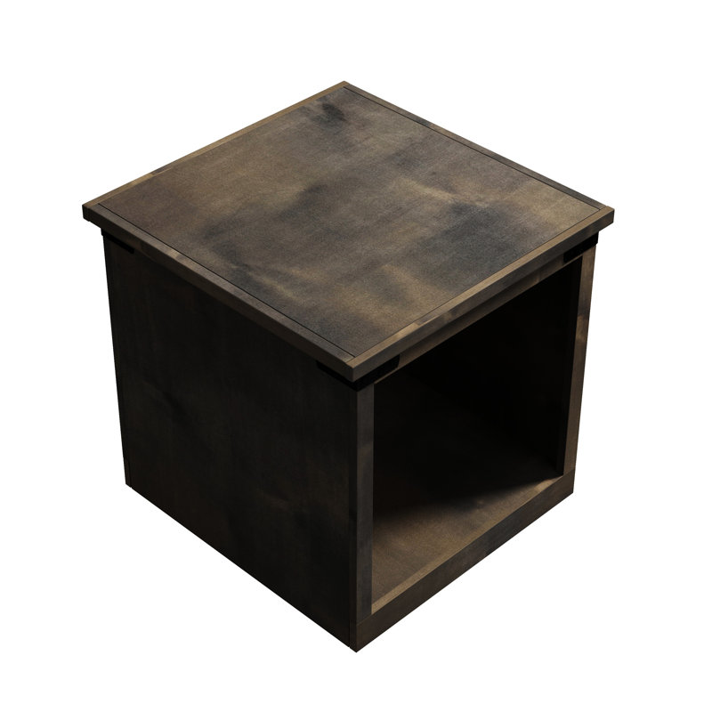 Rustic Side Table 24", Alder, No Assembly, Forged Iron Augmentation 24 Inch Table, Finish, Optimization