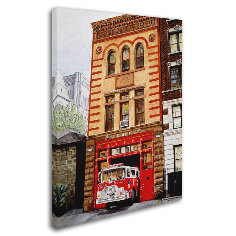 « fdny engine 47 », reproduction sur toile tendue, H 19 po x l 14 po