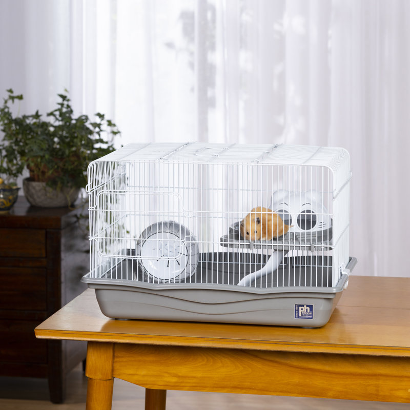 Cage à hamster avec plateforme Cherronda, Grand (H 14,25 po x l 13,375 po x P 21,625 po), Gris