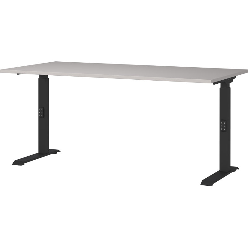 Bonares Adjustable Metal Base Desk, in Grey, 91cm H x 160cm W x 80cm D