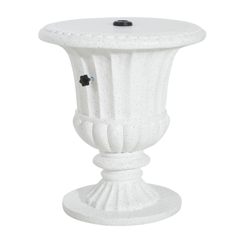 Base de parasol pour table d'appoint d'extérieur avec rembourrage sable, finition marbre blanc, ensemble de 1