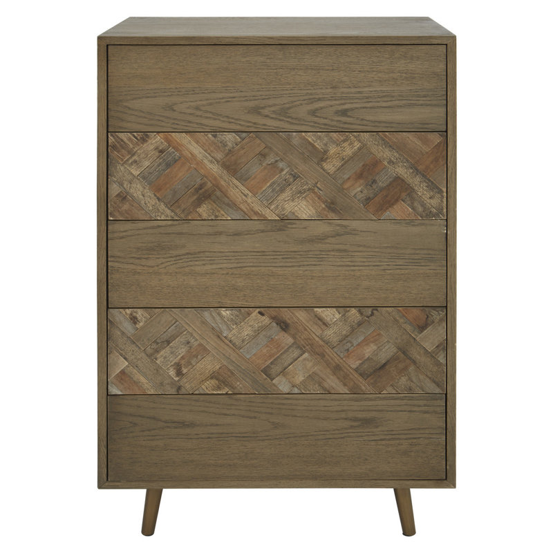 Mallen Solid Wood 70cm W 5 - Drawer Chest of Drawers
