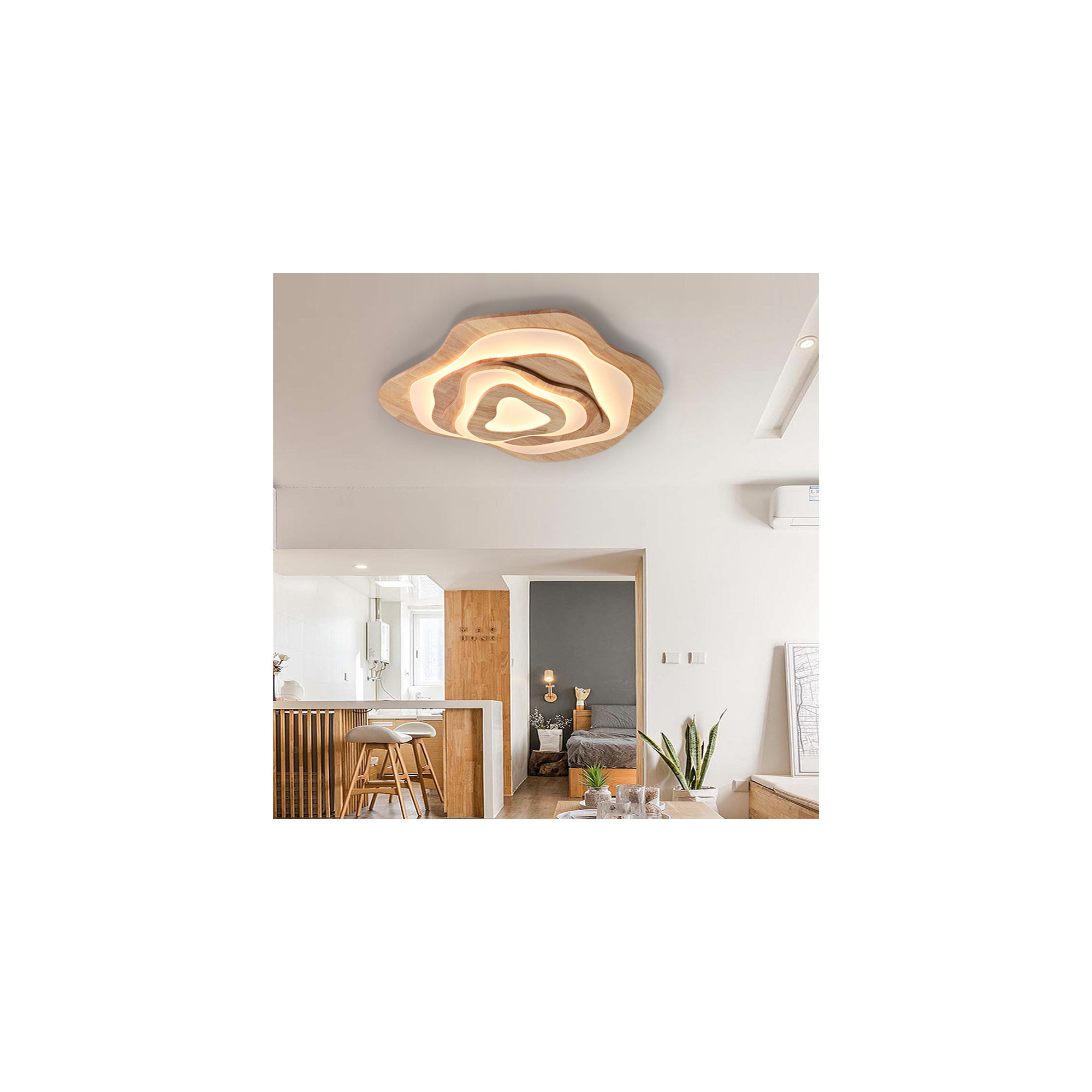 Single Light Acrylic LED Flush Mount, 3.54" H x 31.49" W x 31.49" D